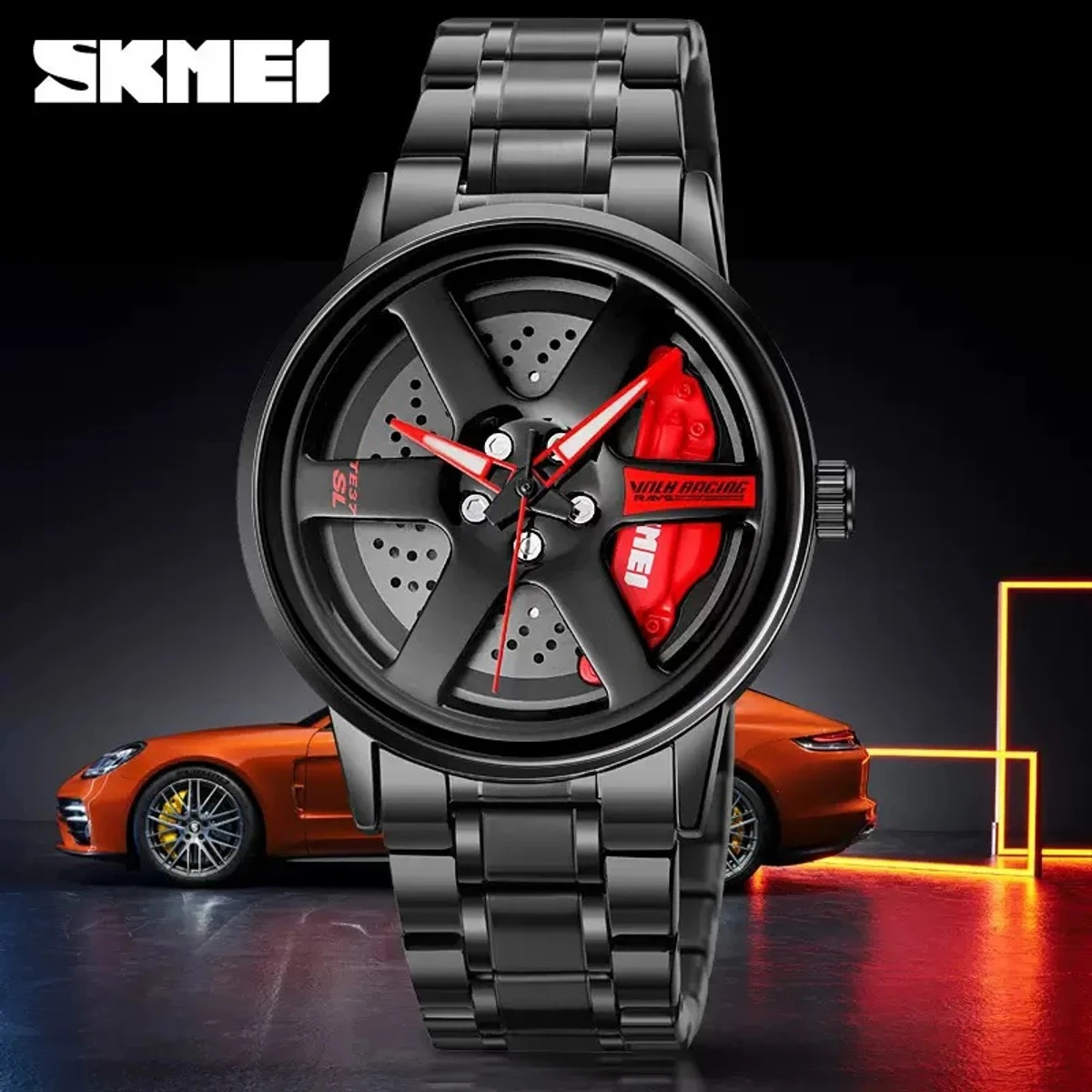 SKMEI WATCH  MODEL 1787  CHAIN BLACK  DIAL  BLACK OR RED COLOUR WATCH FOR  MAN + এক পিস ব্যাটারি ফ্রি