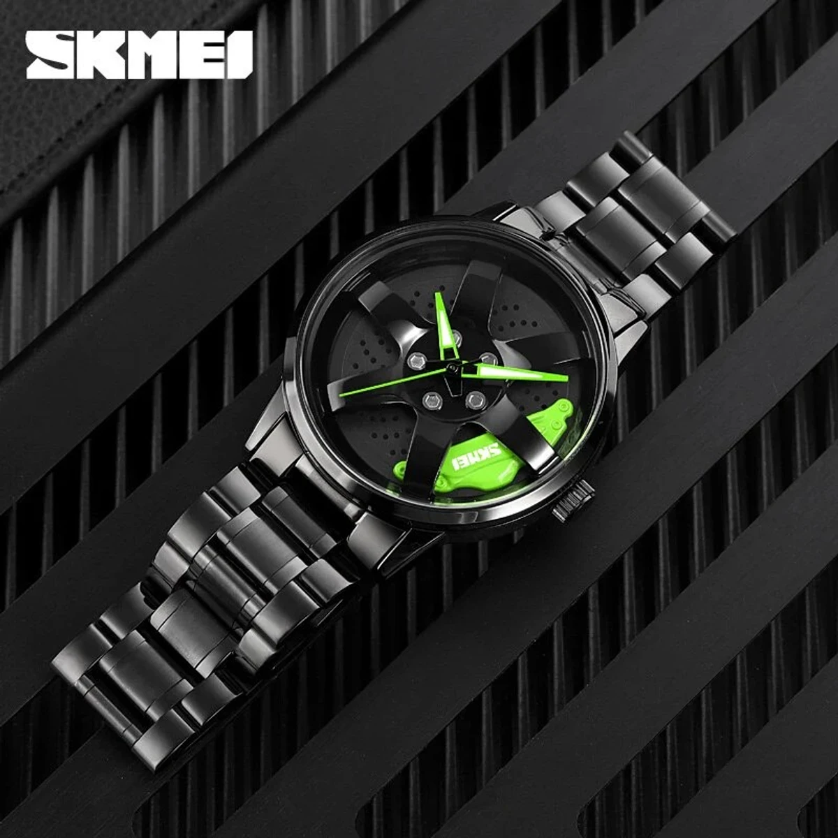 SKMEI WATCH MODEL 1787 CHAIN BLACK DIAL BLACK OR  GREEN COLOUR WATCH FOR MAN + এক পিস ব্যাটারি ফ্রি