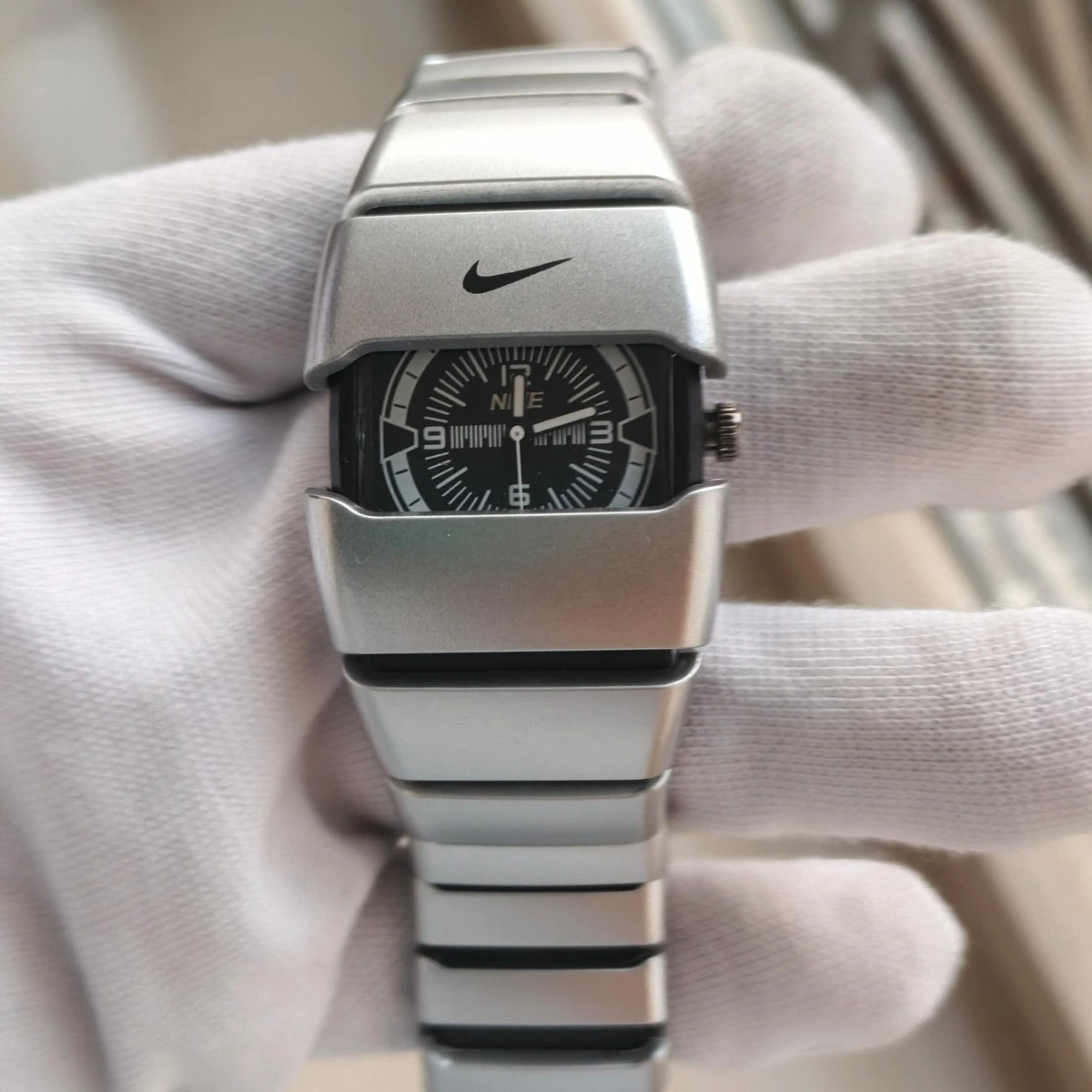 Premium Unisex Stylish Watch – Luxury Design - Nike Watch Model 9090 Full Silver Dial Black Or White -  এক পিস ব্যাটারি ফ্রি
