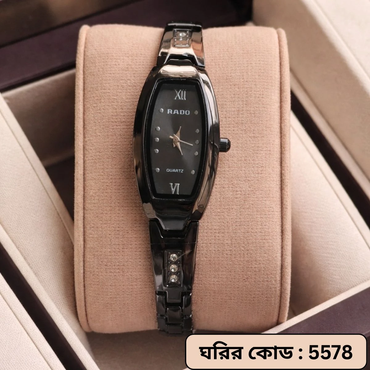 Luxury Ladis Watch Model 6090 Full Black  Colour Watch Ladis