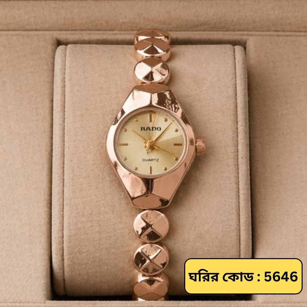 Luxury Ladis Watch Model 5590 Halka Rose Golden Colour Diaol Golden Watch Women