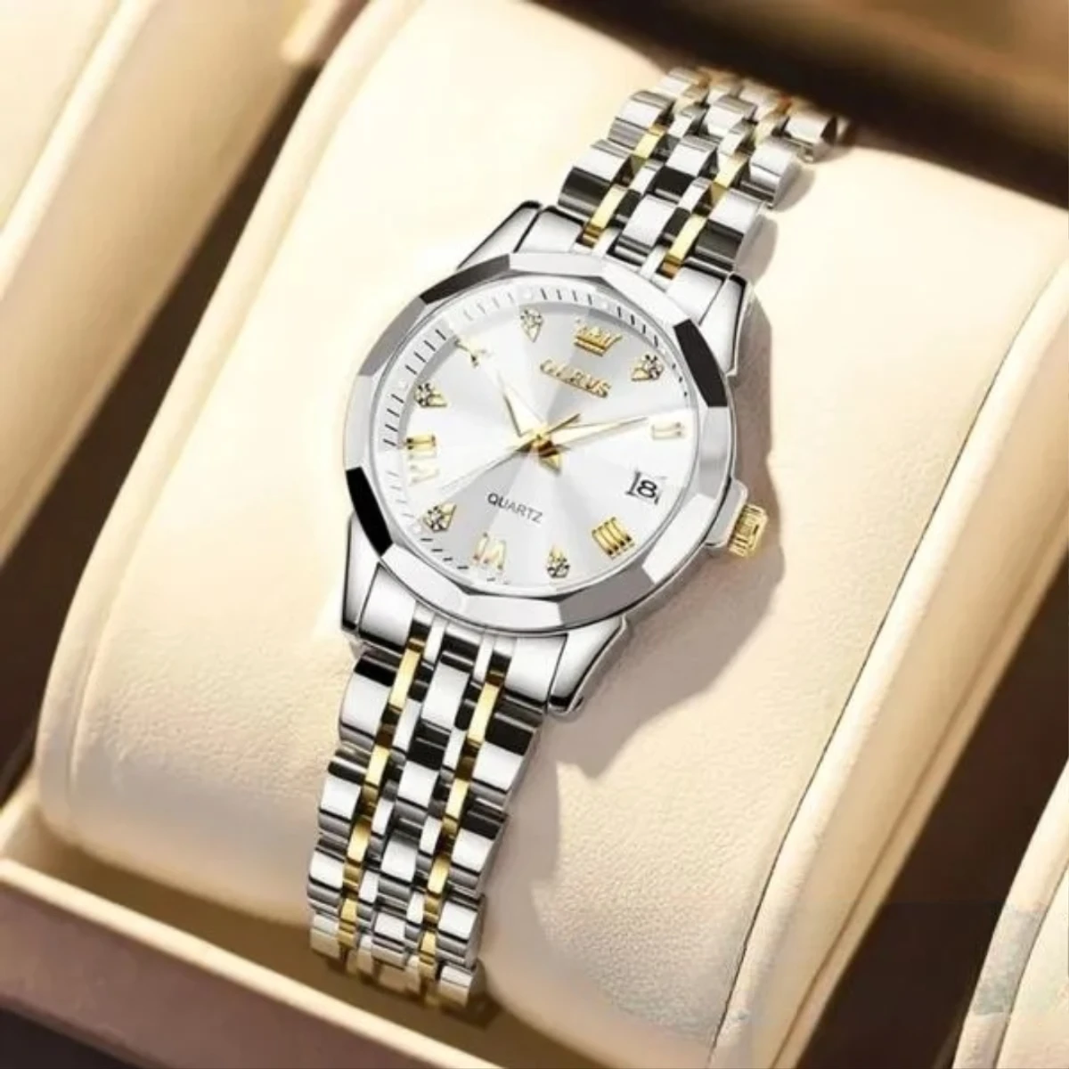 OLEVS MODEL 9931 WOMEN WATCH TOTON DIAL WHITE COLOUR WATCH FOR LADIS