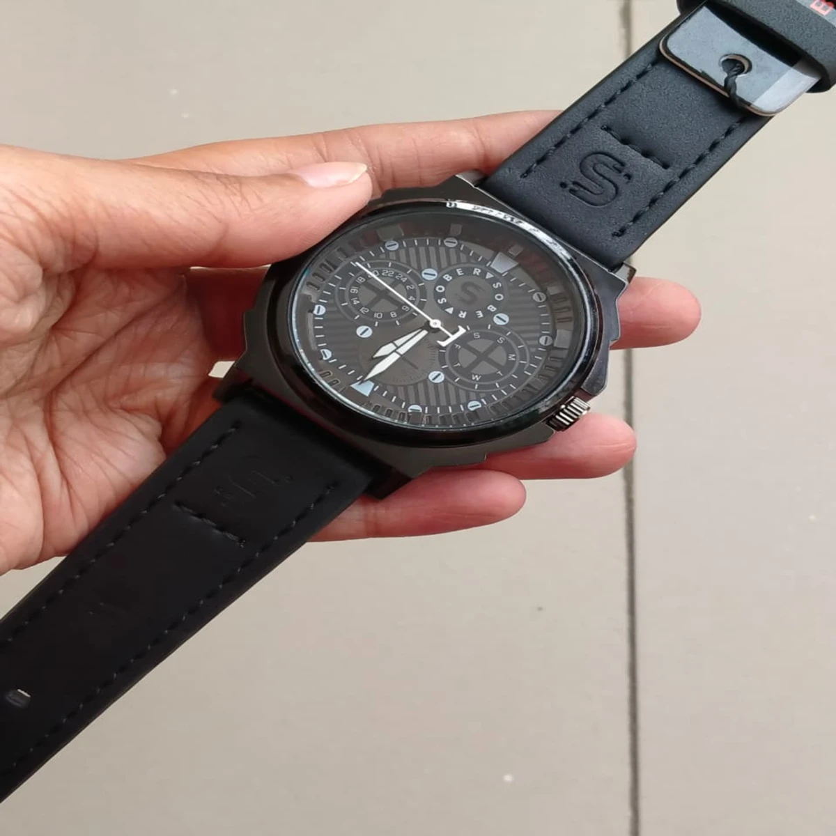 Sober Watch Model 990 Premium Watch Belt Black Dial Black Colour Watch For Man + এক পিস ব্যাটারি ফ্রি।