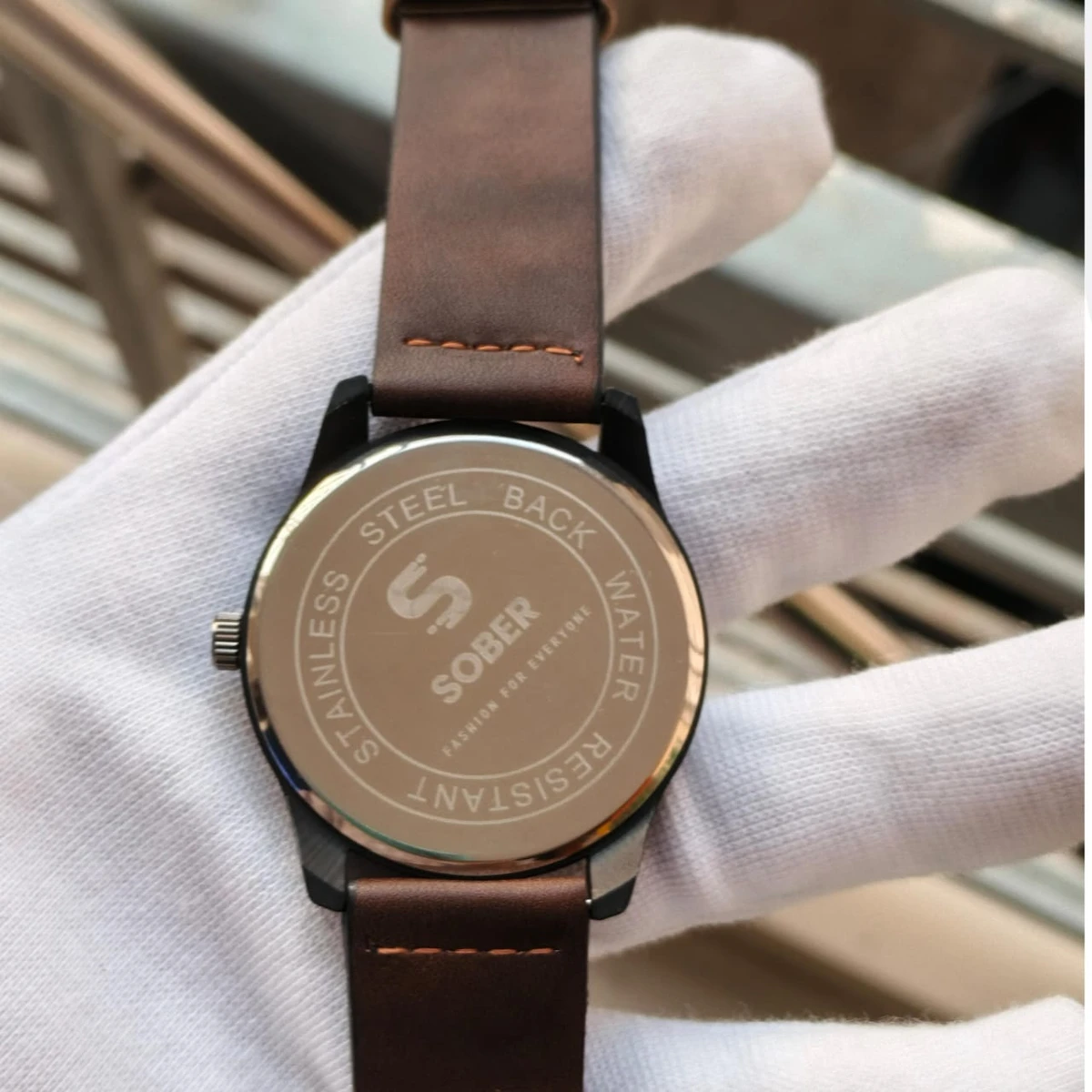 Sober Watch Model 995 Premium Watch Belt Coffee Dial Black Colour Watch For Man + এক পিস ব্যাটারি ফ্রি।